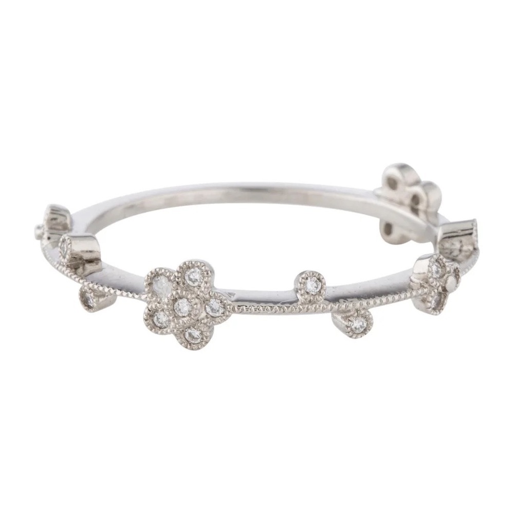 Kataoka Platinum Little Diamond Flowers Ring
